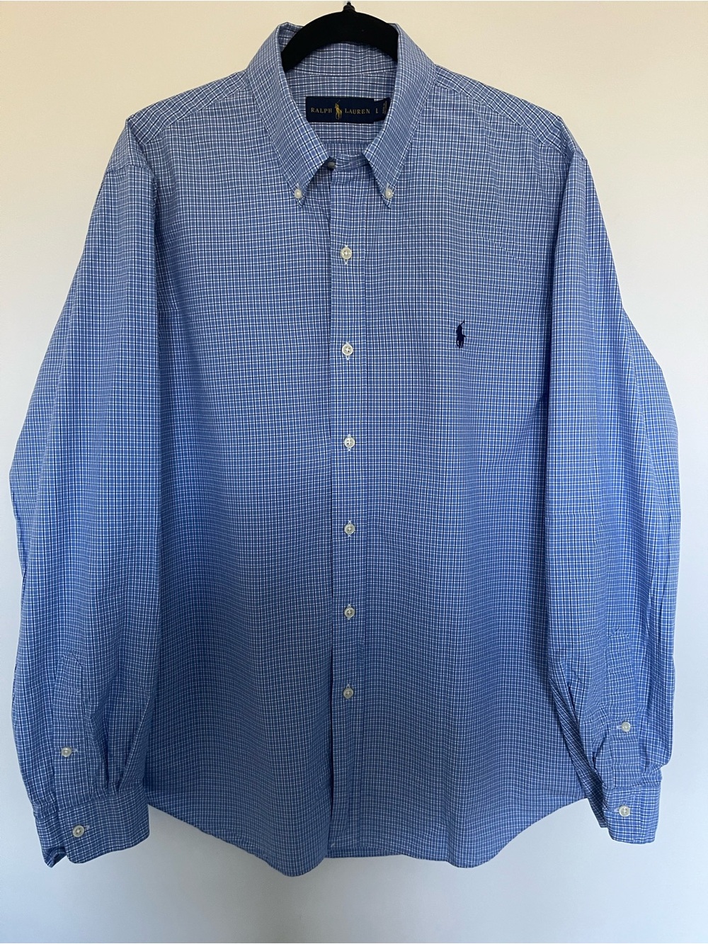 Ralph Lauren Blue Micro-Check Button-Down Shirt
